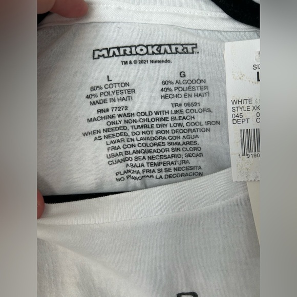 NWT Mario Kart Graphic T-Shirt Mens Sz Large Short Sleeve White Nintendo - Picture 3 of 4